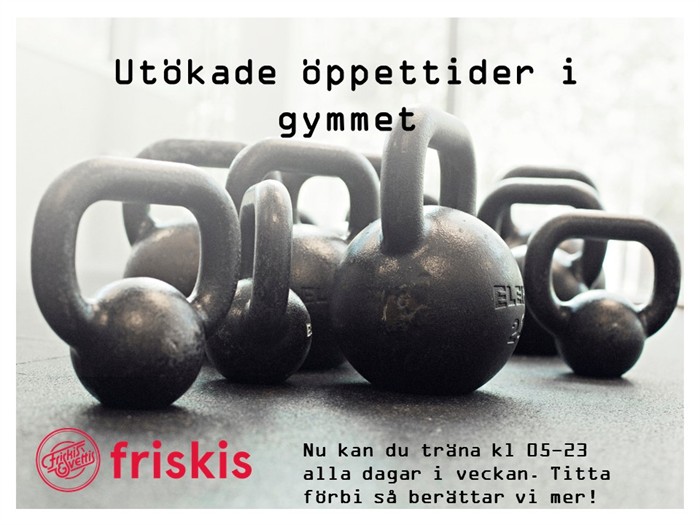 Nya öppettider på gymmet